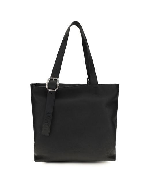 Loewe Black Tote Bag Loop Zip Calfskin Calf Leather Shoulder for men