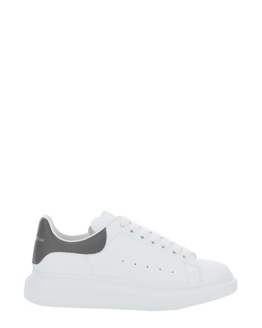 Alexander McQueen White Oversize Sneakers With Flat Laces And Contrast for men