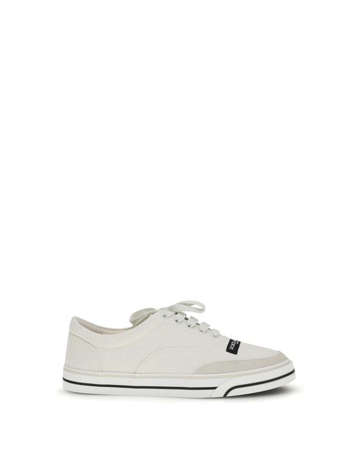 Dolce & Gabbana White Sneakers Sailing Linen Upper: Trainers for men