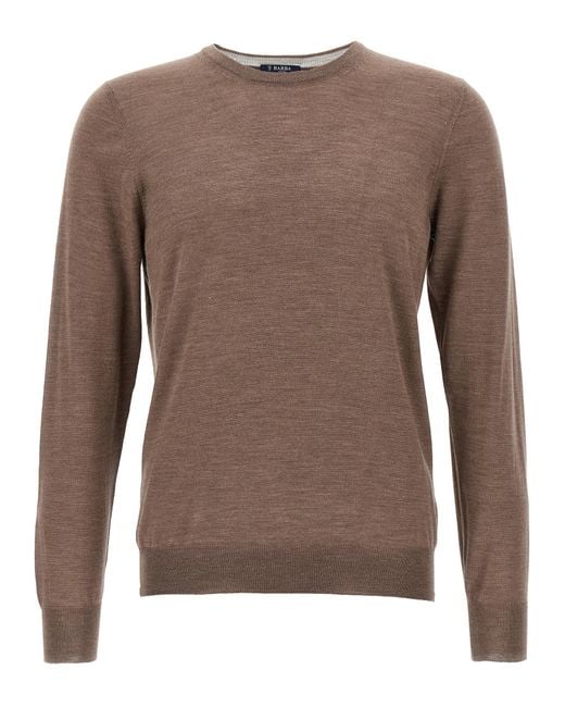Barba Napoli Brown Crew-Neck Sweater Sweater, Cardigans for men