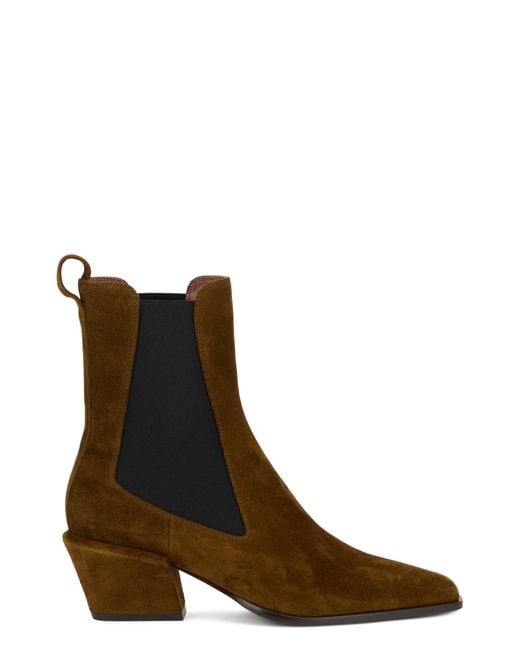 Paris Texas Brown Ankle Boots Pointed Suede Calfskin