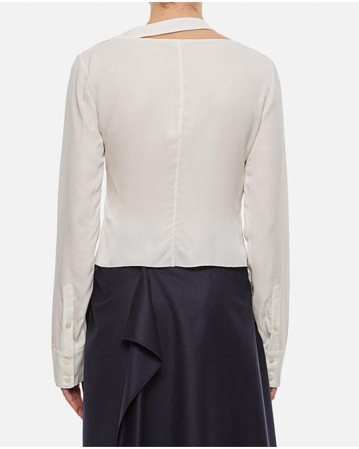 Stella McCartney White Asymmetric Seam Detailed Shirt