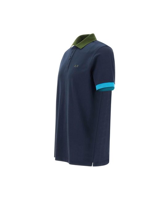 Sun 68 Blue 3-Colors Cotton Polo Shirt for men