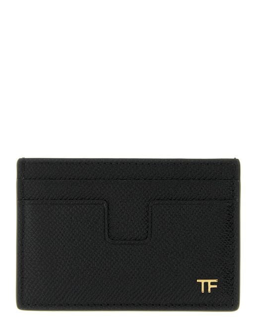 Tom Ford Black Small Grain Leather Cardholder for men