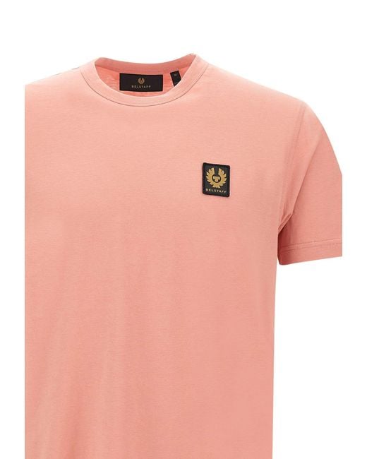 Belstaff Pink Cotton T-Shirt for men