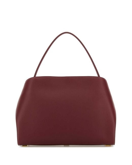 Ferragamo Purple Salvatore Burgundy Leather Large Hug Soft Shoulder Bag