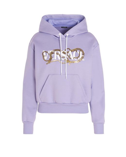 Versace Cotton Sweatshirt in Purple - Lyst