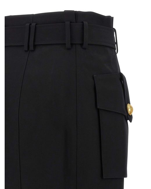 Balmain Black Wrap Skirt