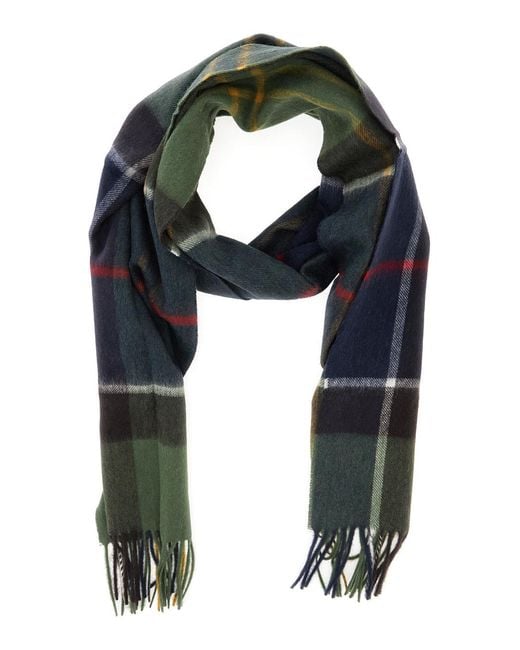 Barbour Green Wool Scarf for men
