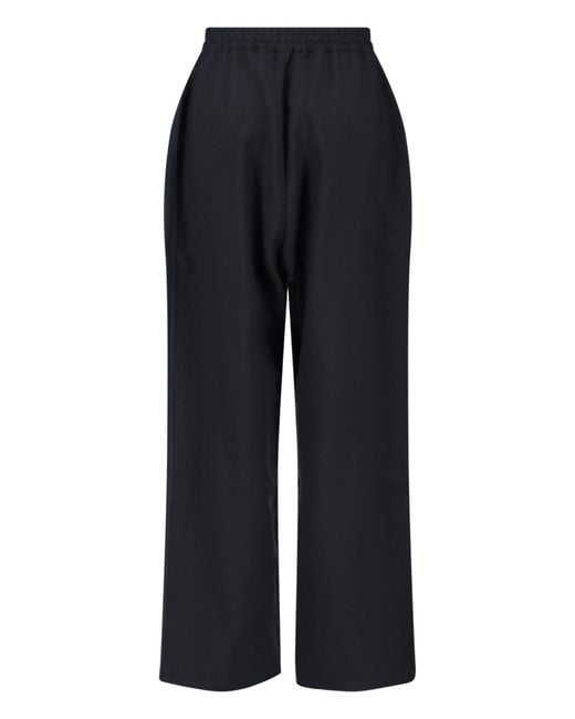 Y-3 Blue Straight Leg Pants With Elastic Waist And Drawstring Closure