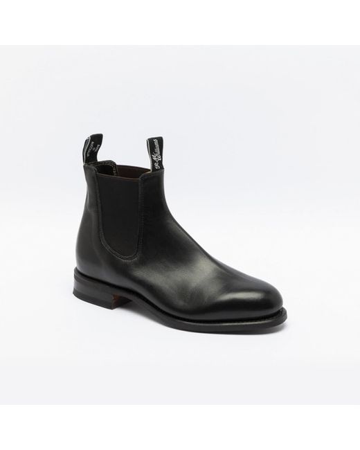 R.M.Williams Black Comfort Turnout Yearling Leather Chelsea Boot for men