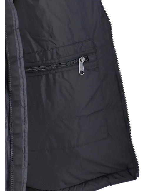 The North Face Blue Quilted Down Jacket With High Collar And Detachable Hood for men