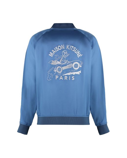 Maison Kitsuné Blue Viscose Full-Zip Sweatshirt