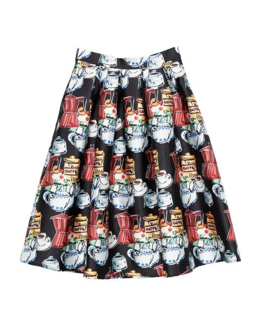 ALESSANDRO ENRIQUEZ White Printed Midi Skirt