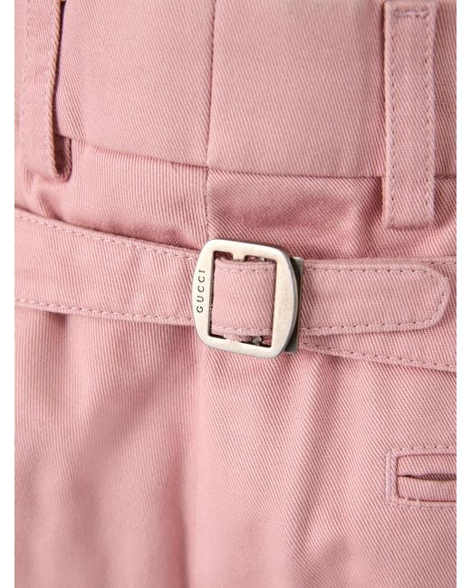 Gucci Pink Light Cotton Pants for men