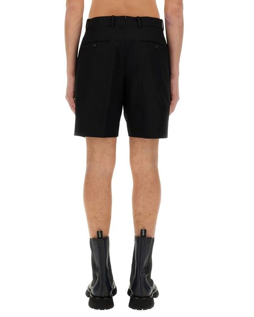 Alexander McQueen Black Cotton Bermuda Shorts for men