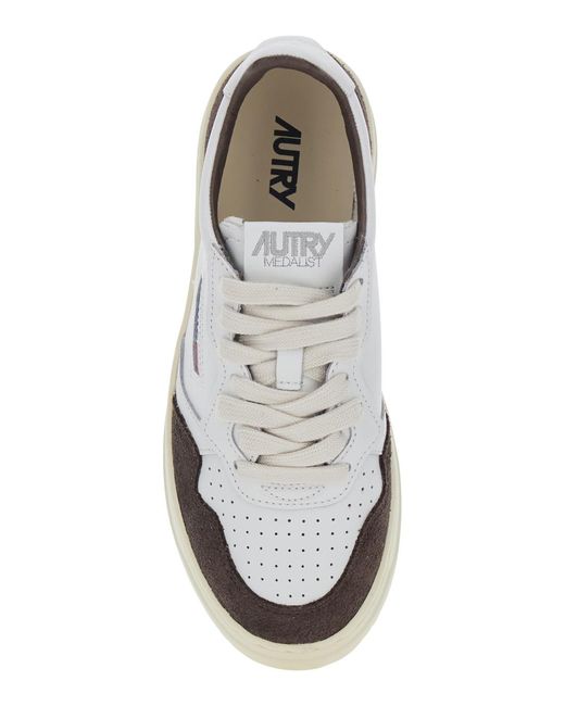 Autry White Low Top Sneakers Medalist Suede Trainers