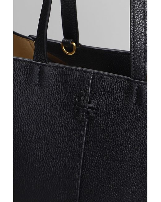 Tory Burch Mcgraw Tote In Black Leather