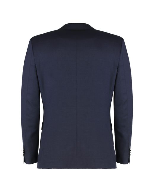 Boss Blue Stretch Wool Three-Pieces Suit for men
