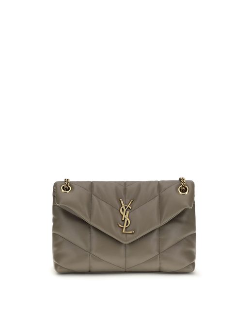 Saint Laurent Gray Puffer Toy Shoulder Bag