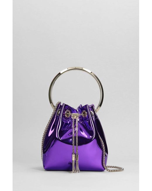 Jimmy Choo Purple Bon Bon Hand Bag In Viola Leather