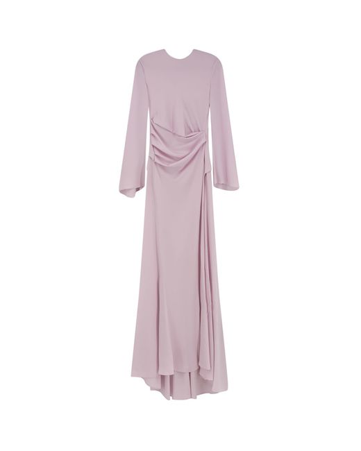 McQueen Pink Long Dress With Drape