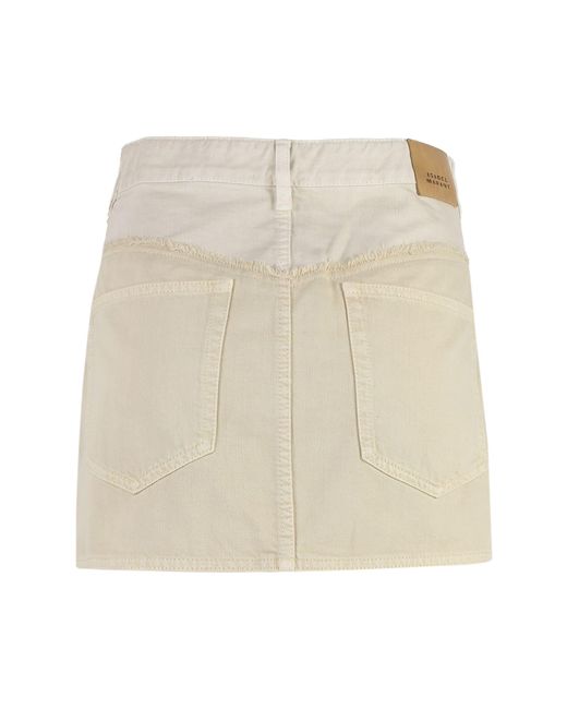 Isabel Marant White Narjis Denim Mini Skirt