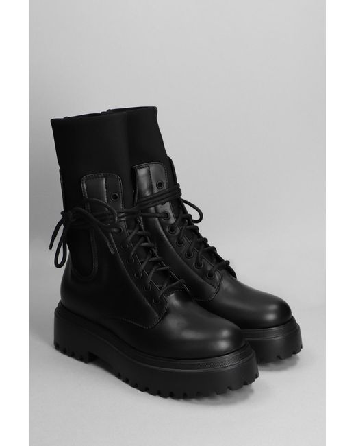 Le Silla Ranger Combat Boots In Black Leather | Lyst
