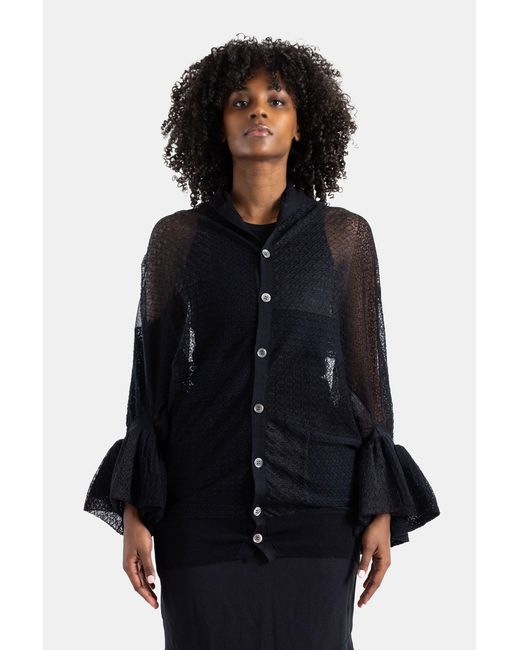 Junya Watanabe Black Lace Patchwork Cardigan Top