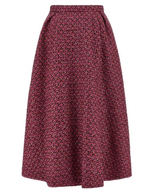 Alessandra Rich Purple Tweed Skirt