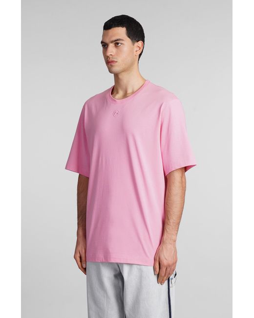 MARINE SERRE T-shirt In Rose-pink Cotton for men