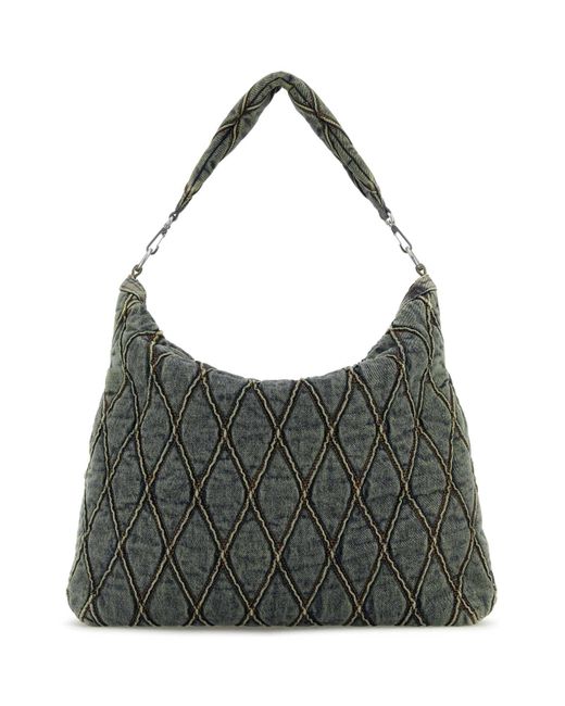 DIESEL Gray Denim Shopping Bag
