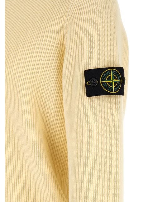 Stone Island Natural Ribbed Cotton Sweater for men