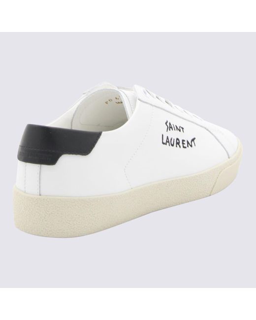 Saint Laurent White Off And Leather Court Classic S1/06 Sneakers for men