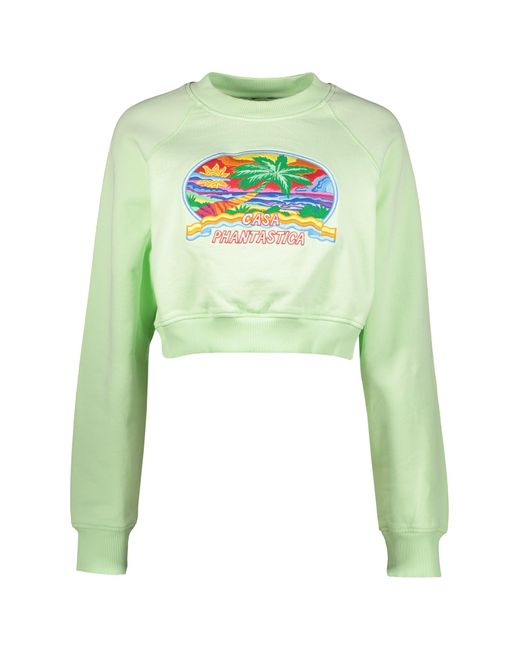 Casablancabrand Green Patch Cotton Sweatshirt
