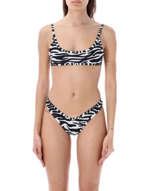 The Attico White Bikini Zebra
