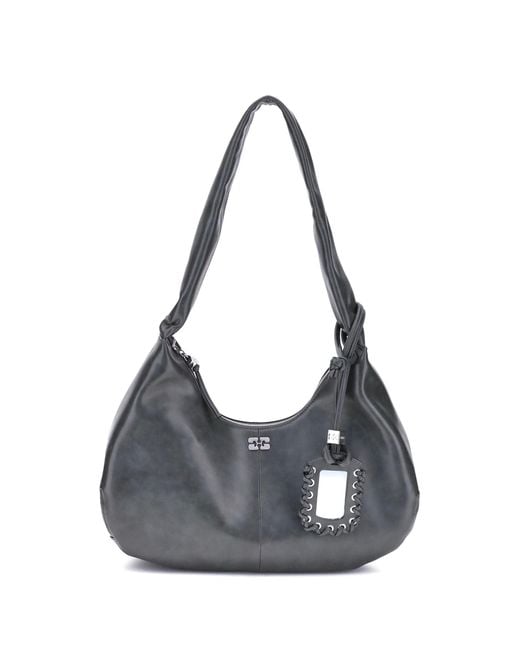 Ganni Blue Medium Hobo Shoulder Bag