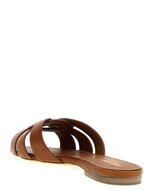 Saint Laurent Brown 'Tribute Nu Pieds' Mules