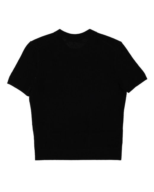 T By Alexander Wang Black Logo T-Shirt Wool T-Shirts