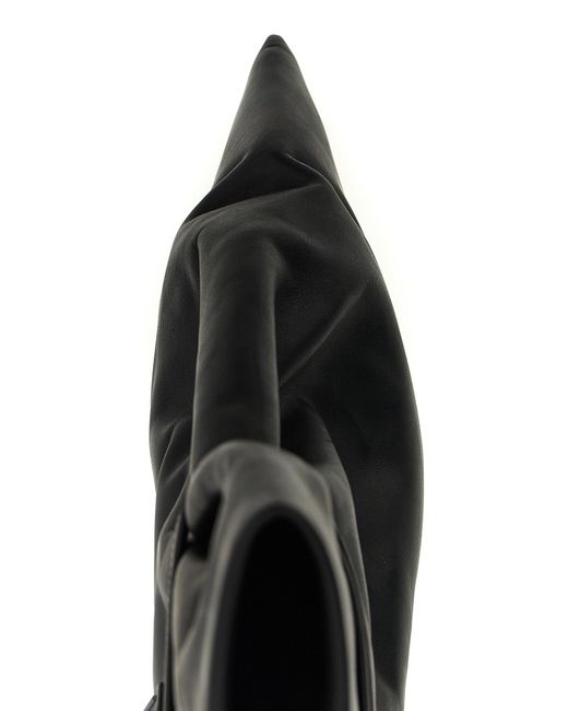 Rick Owens Black Solid Tied Taco Kiss Boots