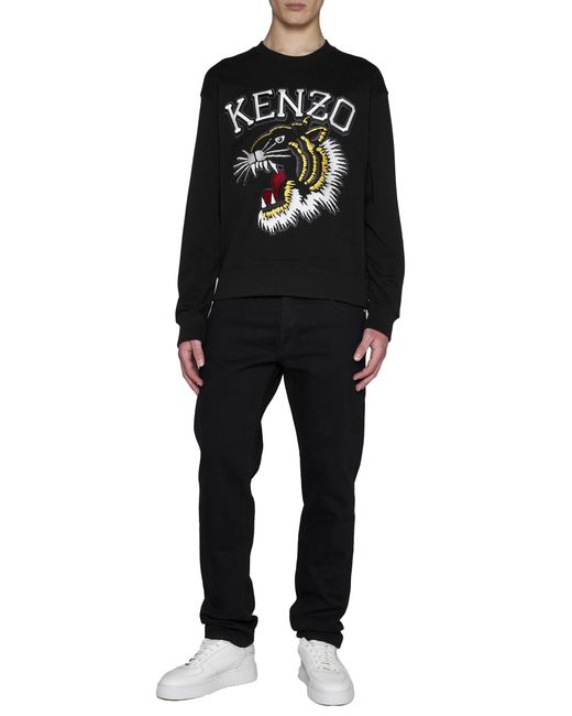 KENZO Black Tiger Varsity Cotton Sweatshirt for men