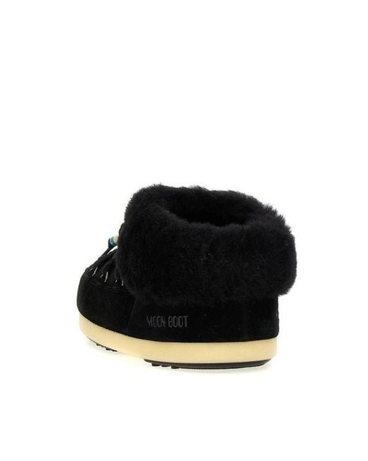 Moon Boot Black Evx Mule Suede Beads Ankle Boots Shoes