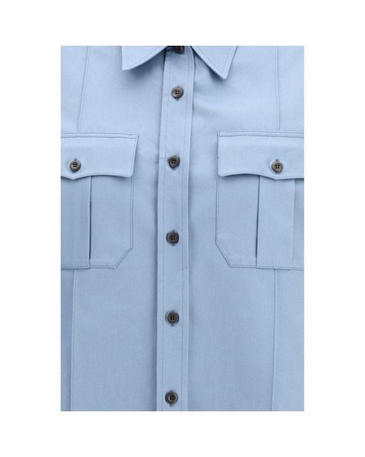 Prada Blue Cotton Shortsleeve Shirt