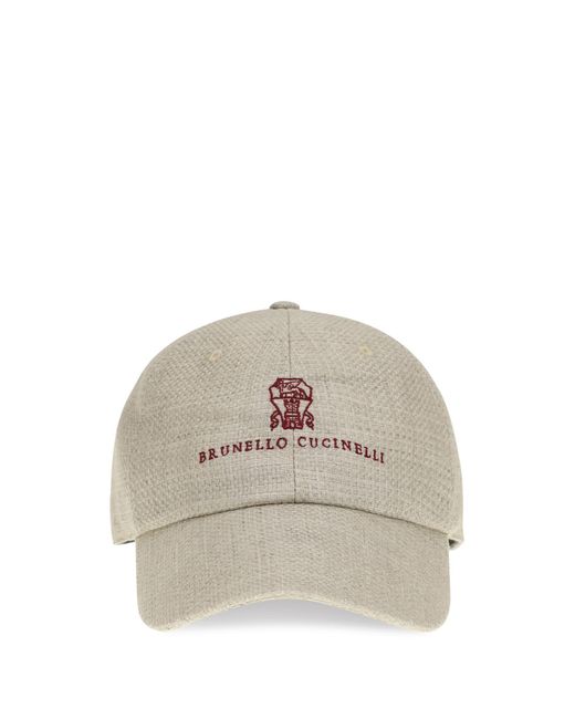 Brunello Cucinelli White Visor Cap for men