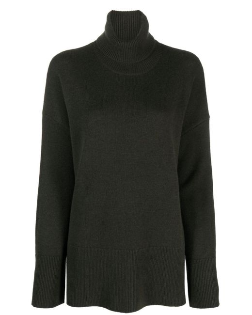 P.A.R.O.S.H. Black Roll-neck Wool-cashmere Jumper