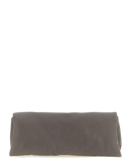 Rick Owens Gray Calfskin Clutch Bag