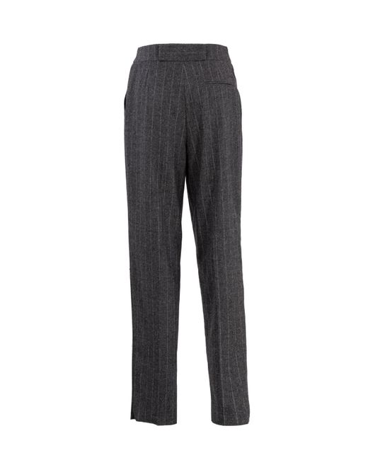 Giorgio Armani Gray Pinstripe Melange Wool Blend Trousers