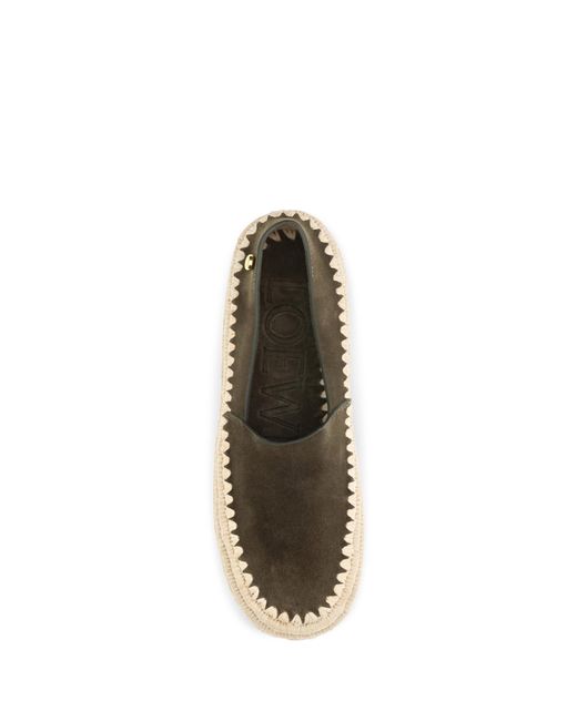 Loewe White Espadrilles Rio Suede Raffia Upper Loafers
