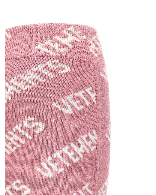 Vetements Pink 'Iconic Lurex Monogram' Skirt