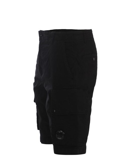 C P Company Black Shorts Cargo for men